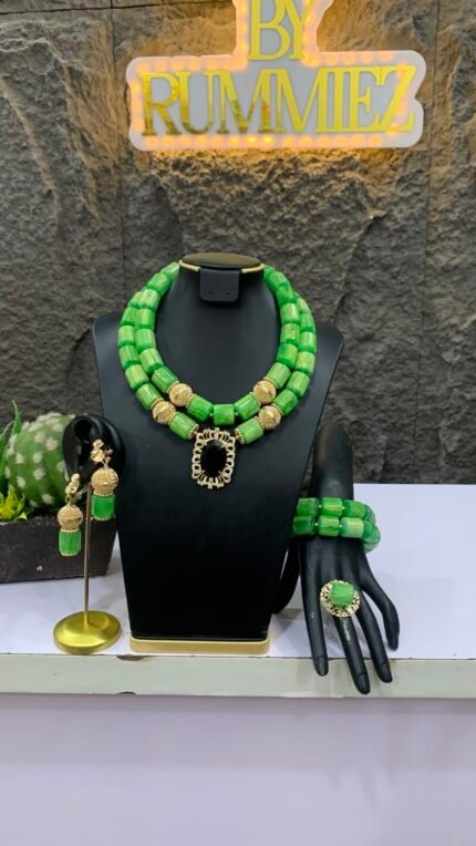 GREEN BRAZILLIAN CORAL BEAD